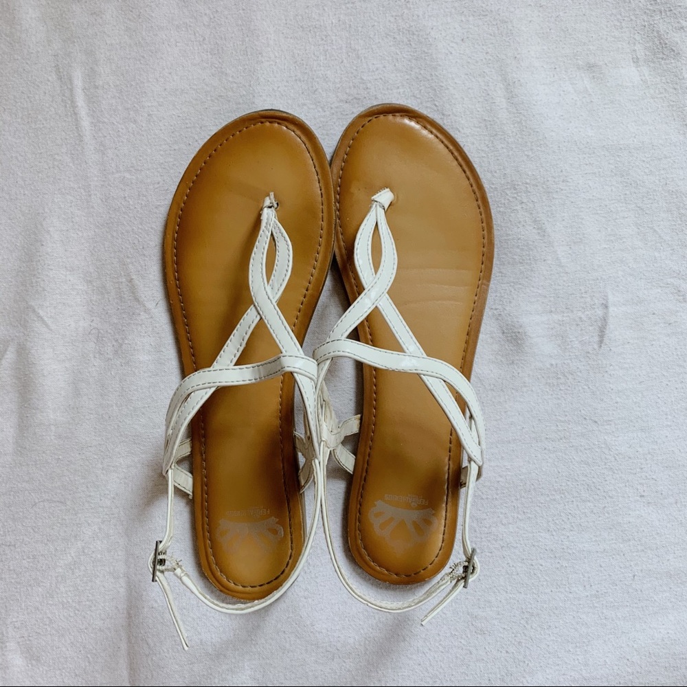 BOGO 1/2 OFF white strapped sandals